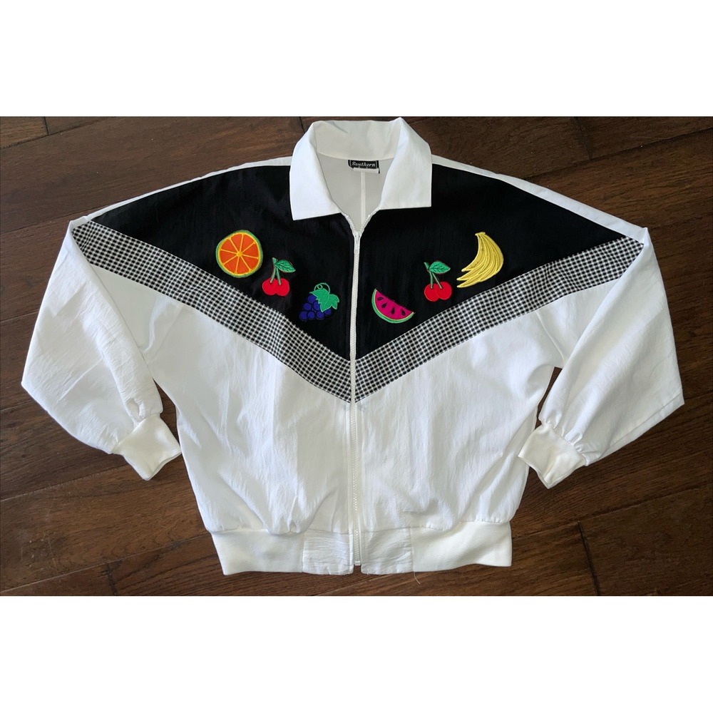 Southern Lady Women's‎ Fruit Theme Zip Up Jacket Windbreaker Size M